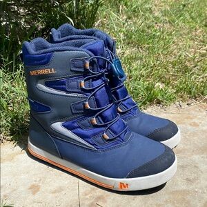 Merrell Snow Bank 3.0 size 5 EU 36 blue with orange accents waterproof warm ski